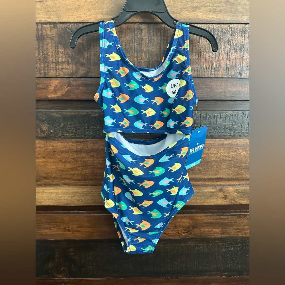 ✨NWT Girls Reel Legends Blue One Piece Swimwear✨